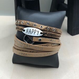 Good works religious wrap leather bracelets bundle 2 , Jeremiah 33:3 and happy